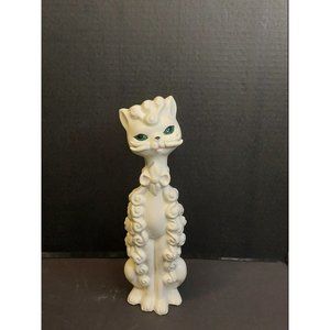 Vtg tall ceramic cat, spaghetti style cat, Mid-century modern decor, cat decor